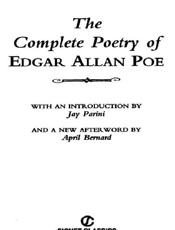 The Complete Poetry of Edgar Al - Edgar Allan Poe; Jay Parini; Ap
