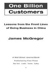 One Billion Customers - James McGregor