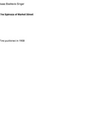 The Spinoza of Market Street - Isaac Bashevis Singer