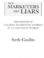 All Marketers are Liars (with a - Seth Godin