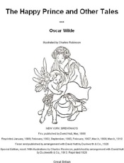 The Happy Prince and Other Tale - Oscar Wilde